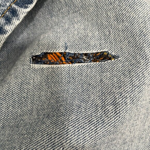 Steve Madden Marceline Oversized Denim Jacket Butterfly Patch Vintage Y2K S - Picture 9 of 13